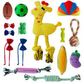 15-Pack Dog Chew Toys For Small Medium Dogs Puppies, Cute Squeaky Dog Toys, Durable Plush Puppy Teething Toys, Ropes Puppy Chew Toys, Non-Toxic And Safe