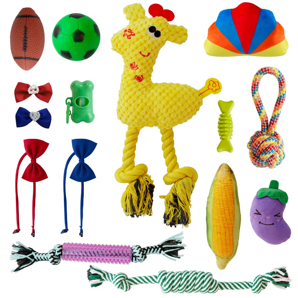 15-Pack Dog Chew Toys For Small Medium Dogs Puppies, Cute Squeaky Dog Toys, Durable Plush Puppy Teething Toys, Ropes Puppy Chew Toys, Non-Toxic And Safe