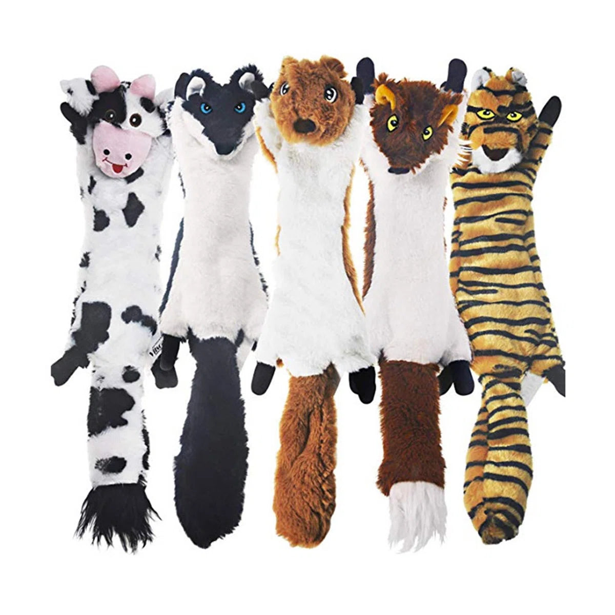 Dog Squeaky Toys 5 Pack, Pet Crinkle Toy, No Stuffing Animals Dog Plush Chew Toy For Large Dogs And Medium Dogs,multi-colored