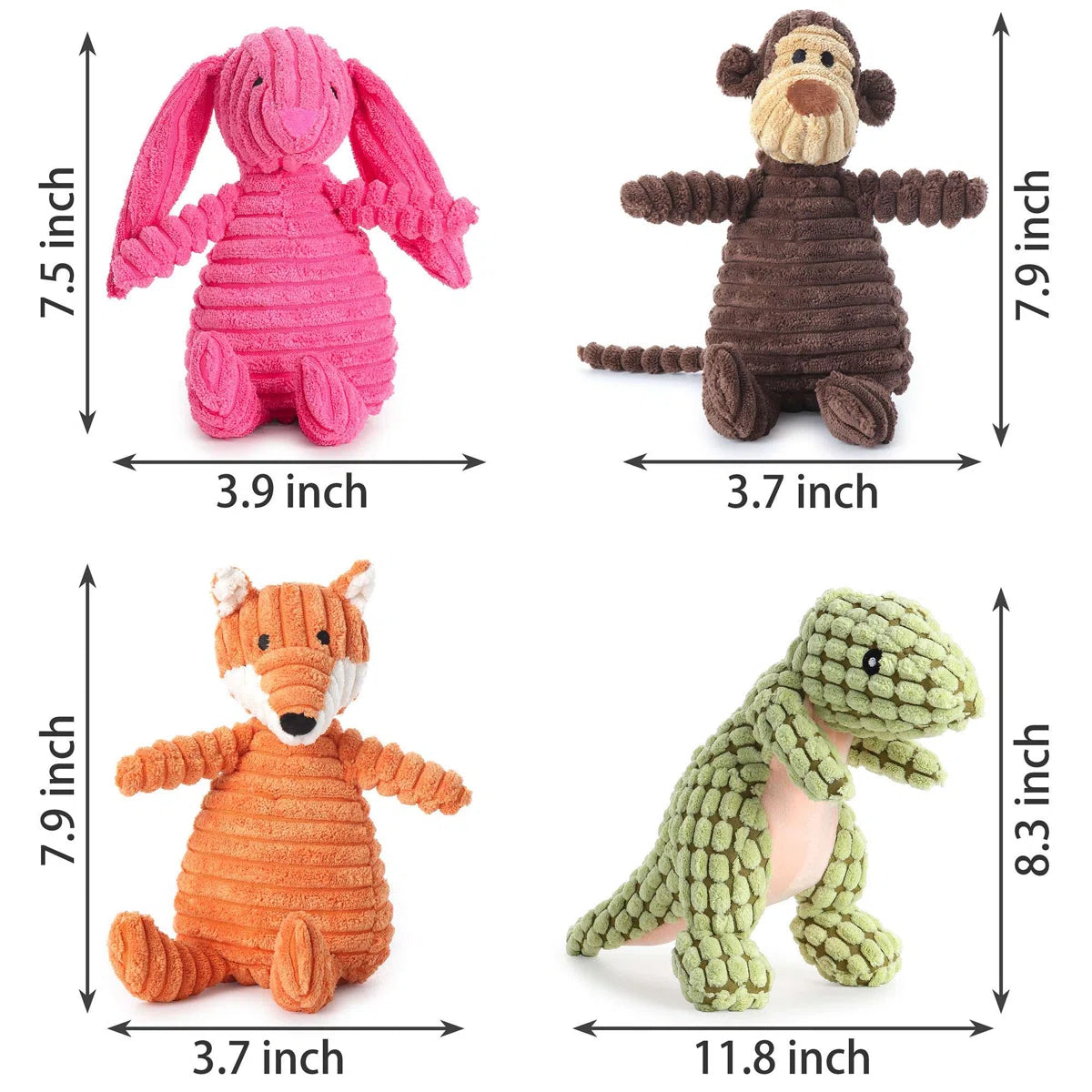 Plush Squeaky Dog Toys Rabbit Shape Durable Chew Sound Dog Toys Doggie Puppy Toy