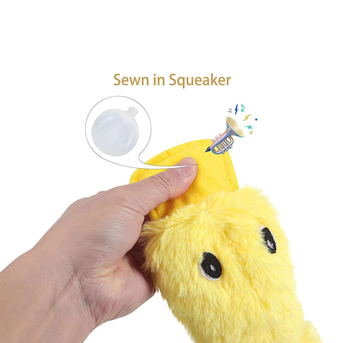 Plush Squeaky Dog Toys Cute No Stuffing Duck Shape Durable Chew Sound Dog Toys